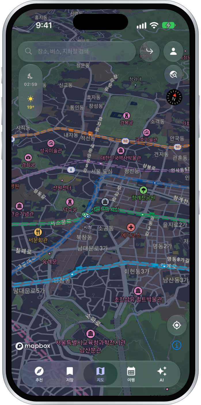 Seoul Vista live subway map screen