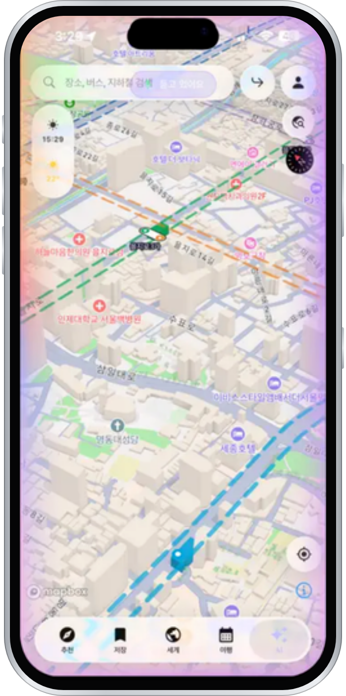 Seoul Vista 3D city map screen